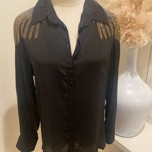 AS by DF black beaded blouse NEW